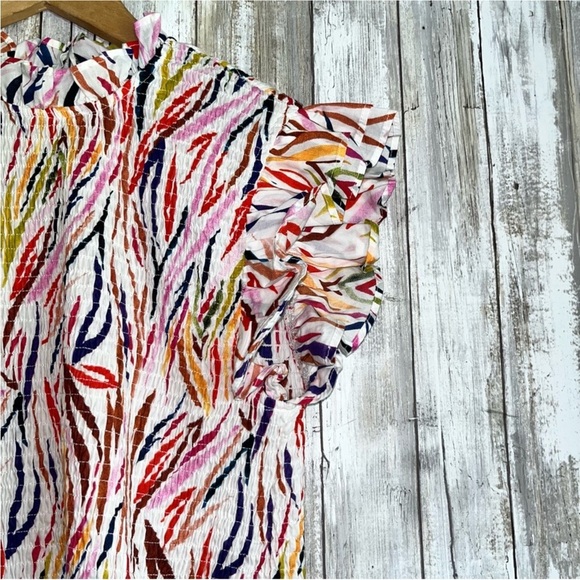 THML Smocked Multi Colored Blouse - Picture 3 of 4
